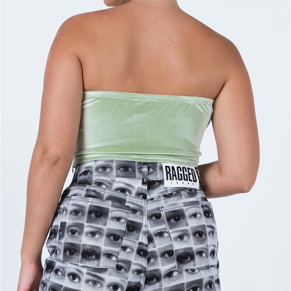 PRINCESS POLLY GREEN STRAPLESS TOP - Picture 2 of 5